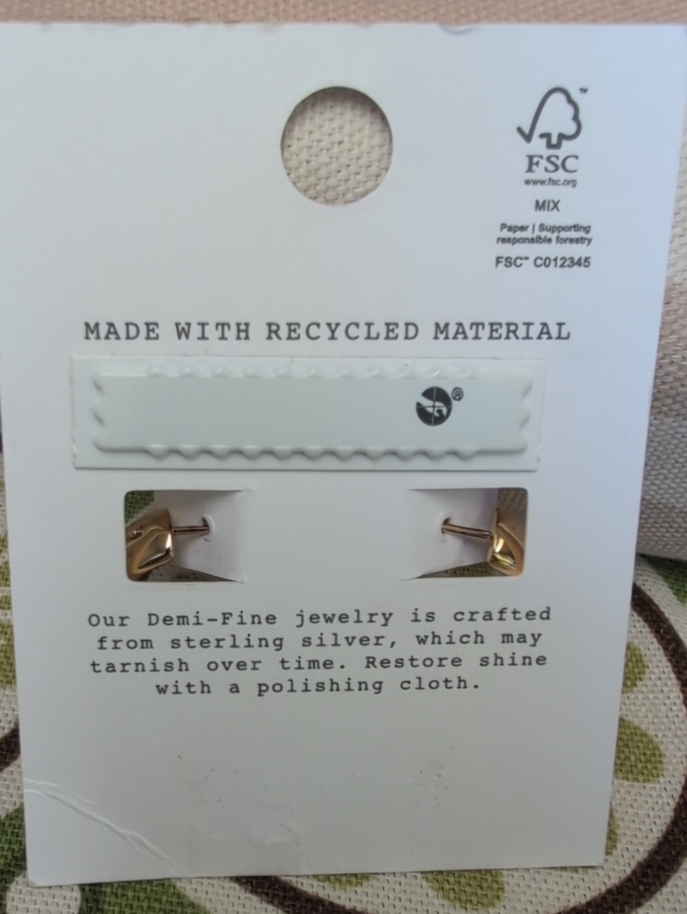 Madewell Demi-Fine Chunky Medium Hoop Earrings New! Gold - Picture 4 of 5